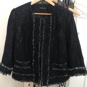 Lane Bryant Navy/white Tweed Jacket